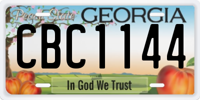 GA license plate CBC1144