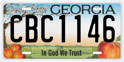 GA license plate CBC1146