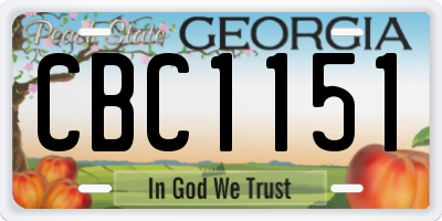 GA license plate CBC1151