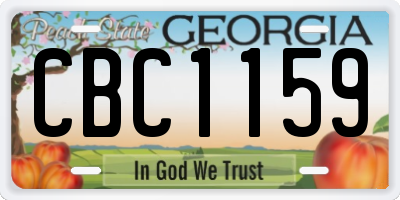 GA license plate CBC1159