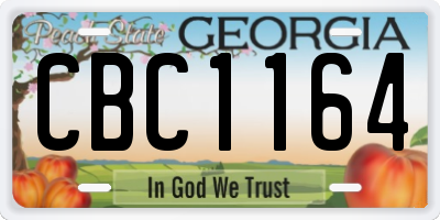 GA license plate CBC1164