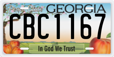 GA license plate CBC1167