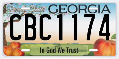 GA license plate CBC1174
