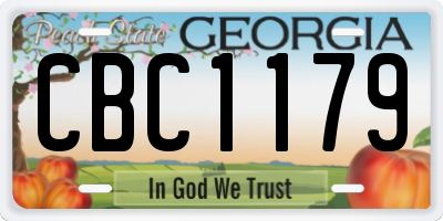 GA license plate CBC1179