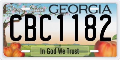 GA license plate CBC1182