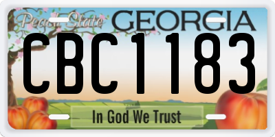 GA license plate CBC1183