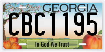 GA license plate CBC1195