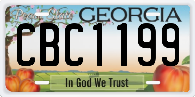 GA license plate CBC1199