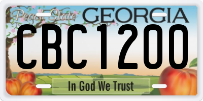 GA license plate CBC1200