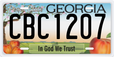 GA license plate CBC1207