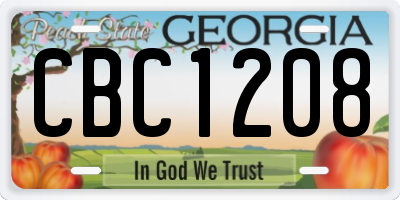 GA license plate CBC1208