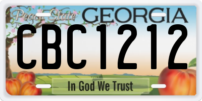 GA license plate CBC1212