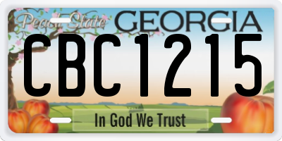 GA license plate CBC1215