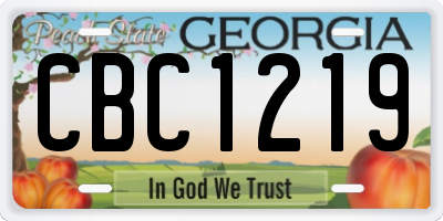 GA license plate CBC1219
