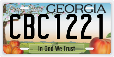 GA license plate CBC1221