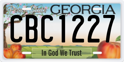 GA license plate CBC1227