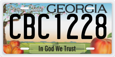 GA license plate CBC1228