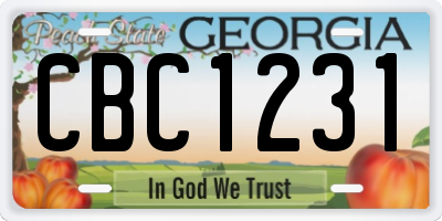 GA license plate CBC1231