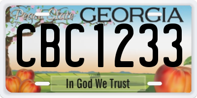 GA license plate CBC1233
