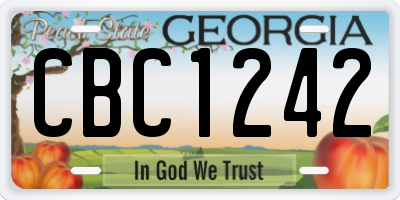 GA license plate CBC1242