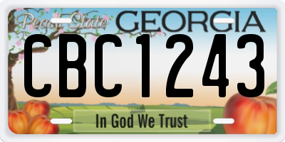 GA license plate CBC1243