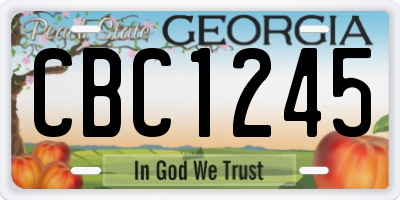 GA license plate CBC1245