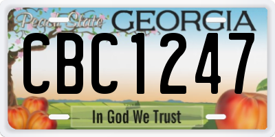 GA license plate CBC1247