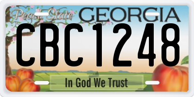 GA license plate CBC1248