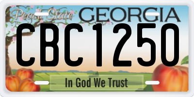 GA license plate CBC1250