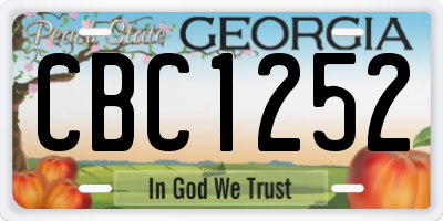 GA license plate CBC1252