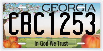 GA license plate CBC1253