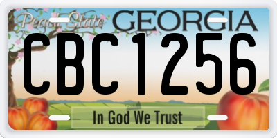 GA license plate CBC1256
