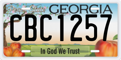 GA license plate CBC1257