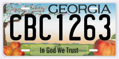 GA license plate CBC1263