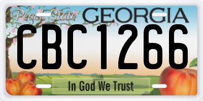 GA license plate CBC1266