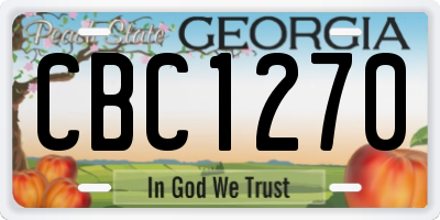 GA license plate CBC1270