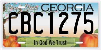 GA license plate CBC1275