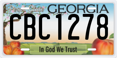 GA license plate CBC1278