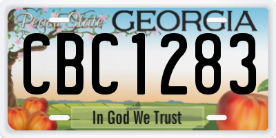 GA license plate CBC1283