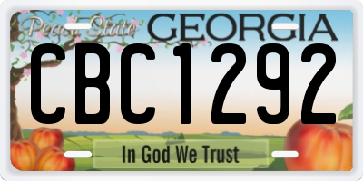 GA license plate CBC1292