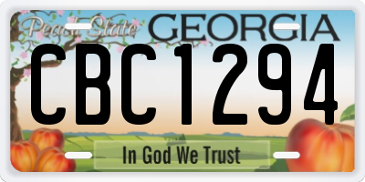 GA license plate CBC1294