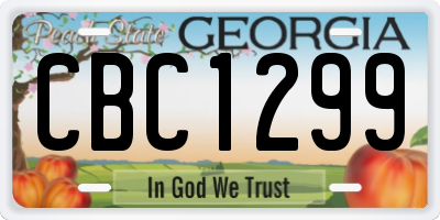 GA license plate CBC1299
