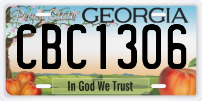 GA license plate CBC1306