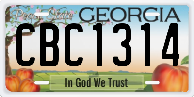GA license plate CBC1314