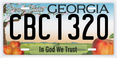GA license plate CBC1320