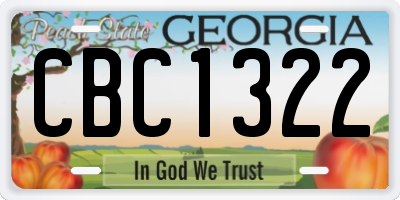 GA license plate CBC1322