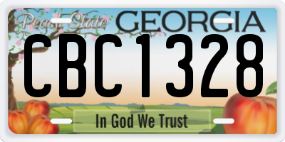 GA license plate CBC1328