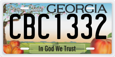 GA license plate CBC1332
