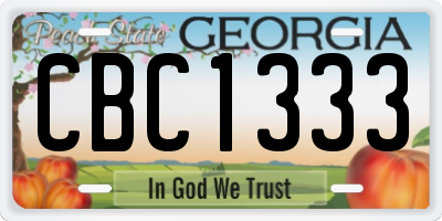 GA license plate CBC1333