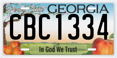 GA license plate CBC1334